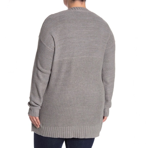 RDI Shaker Knit Cardigan / Sweater Grey Plus Size 1X NWT - Picture 2 of 8